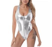 TQUXNGA Maillot de bain élastique pour femme avec brillance métallique Convient aux activités de plein air Maillot de bain en polyester