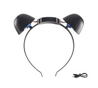 TQUXNGA Oreille en peluche participative avec batterie rechargeable et action dynamique pour fêtes d'Halloween, doux et confortable