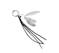 TQUXNGA Porte-clés à plumes étincelantes avec pampilles en cristal - Accessoire élégant pour sac - Accessoire pour un usage quotidien - Cadeau de fête - Plume décorative
