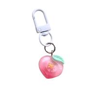 TQUXNGA Porte-clés coloré en forme de fruits en gelée avec pendentif en résine pour filles et femmes, cadeau d'anniversaire, cadeau de fête aux couleurs vives, joli porte-clés, pêche, taille unique