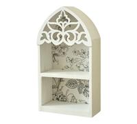 TQUXNGA Présentoir en mystérieux, White Two Frame | Étagère flottante ornée de gravures précises avec une mystérieuse porte spatiale inspirée de la décoration de la