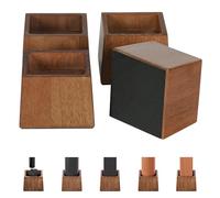 TQVAI Lot de 4 Rehausseur Pieds de Lit en Bois, Lourd Pied de Meuble, Supporte 1000KGS, Augmentation Pieds de Lit 7,7 CM, Pieds de Canapé Hauteur de Levage du Canapé de Table de 3 Pouces, Marron