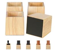 TQVAI Lot de 4 Rehausseur Pieds de Lit en Bois, Lourd Pied de Meuble, Supporte 1000KGS, Augmentation Pieds de Lit 7,6 CM, Pieds de Canapé Hauteur de Levage du Canapé de Table de 3 Pouces, Naturel