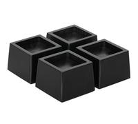 TQVAI Lot de 4 Rehausseur Pieds de Lit en Bois, Lourd Pied de Meuble, Supporte 1000KGS, Augmentation Pieds de Lit 6,6 CM, Pieds de Canapé Hauteur de Levage du Canapé de Table de 2,5 Pouces, Noir