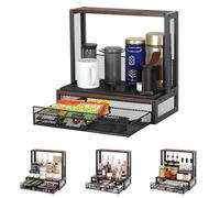 TQVAI Organiseur de bar à café, compatible avec le modèle original/Go/XL, comprend des tapis anti-goutte, une station de café de comptoir avec tiroir coulissant pour contrôle du débit, filtre à