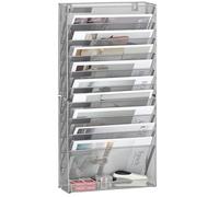 TQVAI Rangement Document Organisateur Mural, 10 Compartiments Porte Revue Mural Métal Papier A4 Dossier Papeterie pour Bureau, Maison, École, Argent