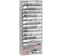 TQVAI Rangement Document Organisateur Mural, 14 Compartiments Porte Revue Mural Métal Papier A4 Dossier Papeterie pour Bureau, Maison, École, Argent