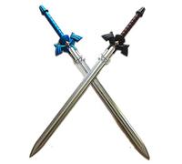 TQVLNMCR Accessoire d'halloween en Mousse PU for Cosplay, épée Link Skysword, Cadeaux d'anniversaire(Black+Blue=2pcs)