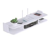 TQVLNMCR Étagère Murale décorative Flottante for téléviseur, DVD, décodeur, Blanc, for Salon, Chambre à Coucher, Support de Rangement for routeur, projecteur, 80 cm
