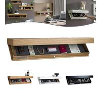 TQVLNMCR Étagère Murale Design avec Compartiment caché - Solution de Rangement secrète élégante for la décoration intérieure Étagère Flottante Noire avec Espace dissimulé for Ranger l'essentiel(Wood)