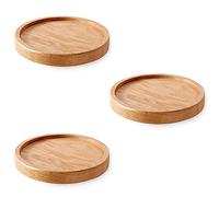 TQVLNMCR Étagère Murale Ronde Flottante en Bois, étagères de Rangement suspendues en Bois for Plantes, Bougies Photo, décoration Murale Invisible, Lot de 3 (diamètre Ø 5,9 Pouces)