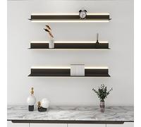 TQVLNMCR Étagères Lumineuses murales, étagères Lumineuses, étagères flottantes, éclairage LED, crée Une Bonne atmosphère, matériau métallique, supportant la Charge(Noir,80x20x6cm)