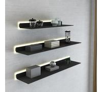 TQVLNMCR Étagères murales flottantes, étagères murales électroluminescentes Étagère d'affichage Flottante Diverses Combinaisons Vous offrent différents Effets visuels(Noir,120x20x6cm)