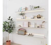 TQVLNMCR Étagères murales flottantes, étagères murales électroluminescentes Étagère d'affichage Flottante Diverses Combinaisons Vous offrent différents Effets visuels(White,120x20x6cm)