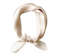 TQVLNMCR Foulard carré en Pure Soie for Femme et Homme, Foulard 100% Soie Gelso, Bandana léger for Cheveux, décoration de tête et de Cou, Foulard for vêtement, 55 x 55 cm (crème)