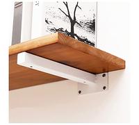 TQVLNMCR Lot de 2 Supports d'étagère, 35 cm, Style Industriel Rustique, Fixation Murale, Supports d'étagère flottants carrés, Support d'échafaudage en Fer métallique, Blanc, 15 cm