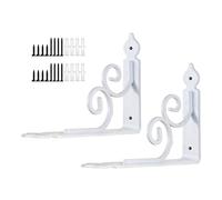 TQVLNMCR Lot de 2 Supports d'étagère en métal, Supports d'étagère muraux, Supports d'angle flottants, Supports d'étagère à Angle Droit, avec vis et Chevilles(White,11x14cm/4.3 * 5.5in)