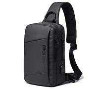 TQVLNMCR Sac à bandoulière décontracté, Sac à bandoulière for Hommes et Femmes, Sac à Dos d'affaires étanche avec Port de Chargement USB for Le Sport d'affaires, la randonnée, Le Cyclisme(Black 2)