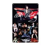 TQWIEOHDS Ellviis Singer Pre*sley Plaque En Métal 20 X 30 Cm | Décoration Murale Vintage Rock & Roll | Plaque Rétro « King Of Music » | Bar, Café, Garage, Art Des Cavernes