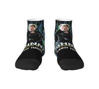 TQWIEOHDS Hallyday Rock Singer Johnny Chaussettes - 30cm Taille Haute - Couleurs Contrastées - Style Rock Français Vintage - Homme Femme Unisexe Cadeau Mode pour Fans de Musique Française