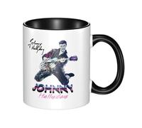TQWIEOHDS Hallyday Rock Singer Johnny Mug Céramique - Tasse à Café 330ml avec Double Impression Couleur - Design Vintage Rock Français - Idéal pour Café, Thé, Bureau et Collectionneurs