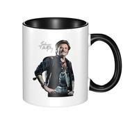 TQWIEOHDS Hallyday Rock Singer Johnny Mug Céramique - Tasse à Café 330ml avec Double Impression Couleur - Design Vintage Rock Français - Idéal pour Café, Thé, Bureau et Collectionneurs