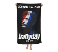 TQWIEOHDS Hallyday Rock Singer Johnny Serviette De Bain Microfibre - Absorbante Et Séchage Rapide - Taille 80x130 Cm - Serviette De Plage Et Sport - Cadeau Fan De Musique Rock Française