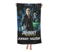 TQWIEOHDS Hallyday Rock Singer Johnny Serviette De Bain Microfibre - Absorbante Et Séchage Rapide - Taille 80x130 Cm - Serviette De Plage Et Sport - Cadeau Fan De Musique Rock Française