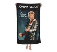 TQWIEOHDS Johnny Rock Star Hallyday Serviette De Bain Microfibre - Absorbante Et Séchage Rapide - Taille 80x130 Cm - Serviette De Plage Et Sport - Cadeau Fan De Musique Rock Française