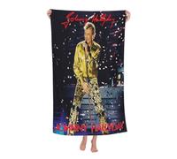 TQWIEOHDS Johnny Rock Star Hallyday Serviette De Bain Microfibre - Absorbante Et Séchage Rapide - Taille 80x130 Cm - Serviette De Plage Et Sport - Cadeau Fan De Musique Rock Française