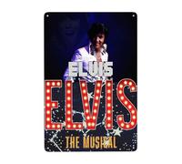 TQWIEOHDS Pre*Sley Singer Ellviis Plaque En Métal 20 X 30 Cm | Décoration Murale Vintage Rock & Roll | Plaque Rétro « King Of Music » | Bar, Café, Garage, Art Des Cavernes