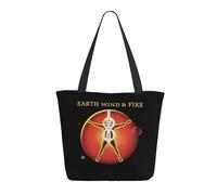 TQWIEOHDS Wind And Fire Pop Band Earth Sac Shopping Femme - Cabas Tote Bag Réutilisable - Sac De Plage Musique Rock - Sac à Provisions Courses - Accessoire Mode Fans Groupe