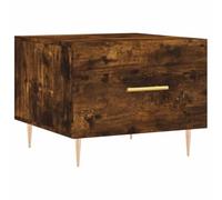 TQWPOFGKD Table Basse Chêne Fumé 50x50x40 cm Bois d'Ingénierie avec Tiroir | Table d'appoint, pieds en fer, tiroir de rangement, surface lisse, salon, intérieur
