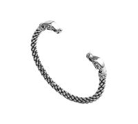 TQWSVUM Bracelet Corbeau pour Homme - Bracelet Manchette Torsadé Tête de Corbeau Viking en Acier Inoxydable Odin - Bracelets Ouverts À Tête d'animal Vintage Nordique Amulette Charm Bijoux