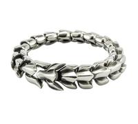 TQWSVUM Bracelet en Acier Inoxydable Dragon Squelette de Viking, Bracelet de Manchette Ouroboros Vintage Punk pour Homme, Bijoux Païens de Rue Hip Hop de Mode Scandinave Nordique