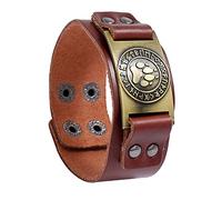 TQWSVUM Bracelet en Cuir de Griffe d'ours Viking - Nordiques Wolf Paw Amulet Wide Wristband - Hommes Femmes Mode Gothique Bracelet en Alliage de Métal Celtic Pagan Jewelry Gift