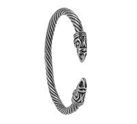 TQWSVUM Bracelet Manchette Corbeau Viking Nordique-Bracelet Jonc Ouvert Odin Crow Homme Femme Acier Inoxydable -Bijoux de Bracelet Vintage Poli de Mode D'amulette d'animal de Pirate Nordique