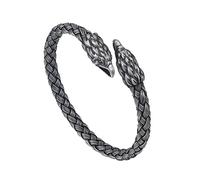 TQWSVUM Bracelet Tête d'aigle - Bracelet Manchette Tête d'aigle Viking en Acier Inoxydable pour Homme - Mode Vintage Animal Amulette Bracelet Réglable Bijoux Nordiques
