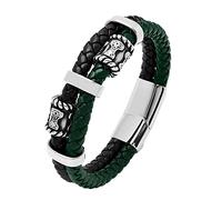 TQWSVUM Bracelet Tressé en Cuir Double Couche avec Perles Viking pour Homme - Bracelet Manchette en Acier Inoxydable avec Marteau de Thor's Nordique - Couple Mjolnir Amulet Fashion Bangle Jewelry