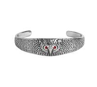 TQWSVUM Bracelet Viking Hibou pour Homme Femme - Bracelet Manchette Ouvert Tête de Hibou Vintage en Acier Inoxydable - Bracelet Fait Main en Métal Hip Hop Punk Animal Bijoux Nordiques Cadeau