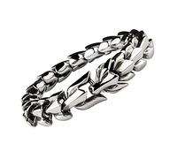 TQWSVUM Bracelet Viking Ouroboros pour Hommes Nordiques, Bracelet en Acier Inoxydable À L'échelle de Dragon, Bijoux Vintage Biker Punk Squelette Dragon Celtique Heavy Bangle