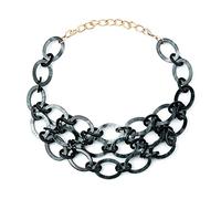 TQWSVUM Collier de Déclaration Chunky Acrylique Multicouche pour Femmes, Pendentifs de Chaîne À Gros Maillons Épais en Résine Géométrique, Bijoux de Chaîne de Clavicule Exagérés À la Mode