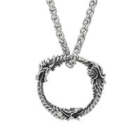 TQWSVUM Collier Ouroboros Nordique -Collier Amulette Pendentif Dragon Viking en Acier Inoxydable pour Homme -Nordic Celtic Wolf Raven Circle Bijoux Scandinaves Gothiques Vintage
