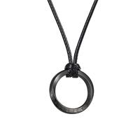 TQWSVUM Collier Runique Viking Nordique avec Chaînes en Cuir Tressé Réglables pour Homme Et Femme - Pendentif Amulette Vintage Fait Main en Acier Inoxydable avec Boucle Ronde