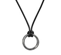 TQWSVUM Collier Runique Viking Nordique avec Chaînes en Cuir Tressé Réglables pour Homme Et Femme - Pendentif Amulette Vintage Fait Main en Acier Inoxydable avec Boucle Ronde