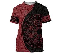 TQWSVUM Ensemble de Vêtements Graphiques pour Homme Nordic Futhark Tattoo, Viking 3D Print Pullover À Manches Courtes Casual Streetwear, Unisex Outdoor Fashion Vintage Loose Jacket