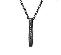 TQWSVUM Hommes Femmes Viking Futhark Runes Colliers - Nordique Runique en Acier Inoxydable Twist Pendentif Amulette - Fait À la Main Mode Hip Hop Médiéval Païen Vintage Bijoux