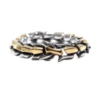 TQWSVUM Nordic Stainless Steel Dragon Scale Bracelet for Hommes, Tissé À La Main Dragon Link Chain Viking Bangle, Vintage Punk Rock Animal Amulette Bracelet Bijoux