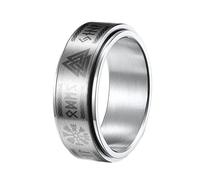 TQWSVUM Nordique Thor's Hammer Rotatable Ring -Anneau de Filature Mjolnir en Acier Inoxydable Pour Femmes Pour Femmes - Celtic Pagan Gothique Vintage Punk Amulette Anneau Pouce