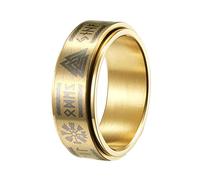 TQWSVUM Nordique Thor's Hammer Rotatable Ring -Anneau de Filature Mjolnir en Acier Inoxydable Pour Femmes Pour Femmes - Celtic Pagan Gothique Vintage Punk Amulette Anneau Pouce
